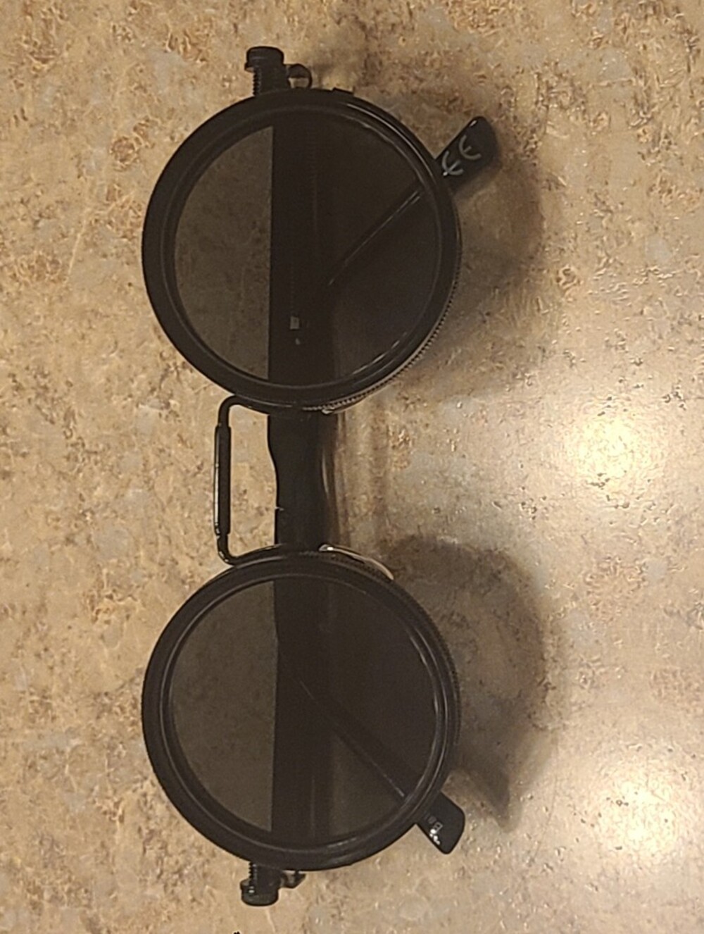 Steampunk Round Polarized Adjustable Dimming Sunglasses w/Case. New in Box!